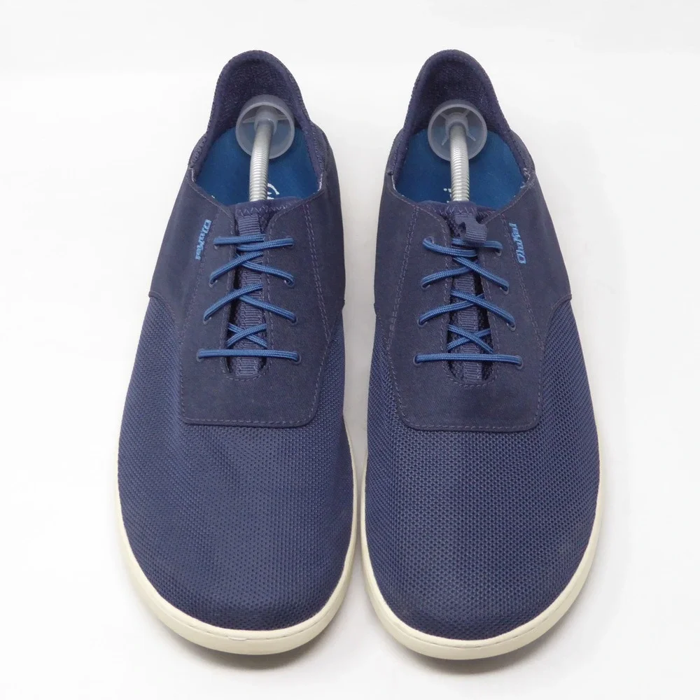OluKai Mens Nohea Moku Boat Shoes Blue Mesh Lace Up 13